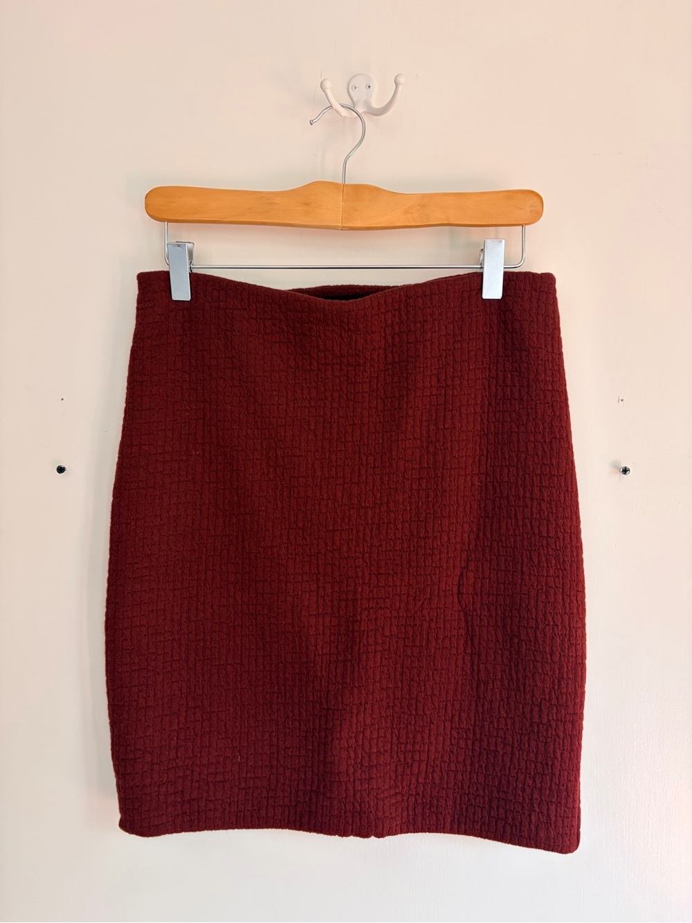 Cokluch Slow Fashion Burgundy Mini Pencil Skirt